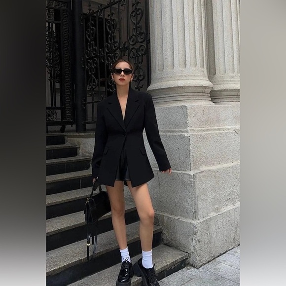 NEVA HU black designer jacket blazer slimming and casual, fall collection size S - Picture 7 of 16